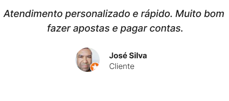 José Silva, cliente, elogiando atendimento personalizado e rápido em apostas e contas.