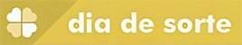 Símbolo de trevo de quatro folhas e texto "dia de sorte" em dourado